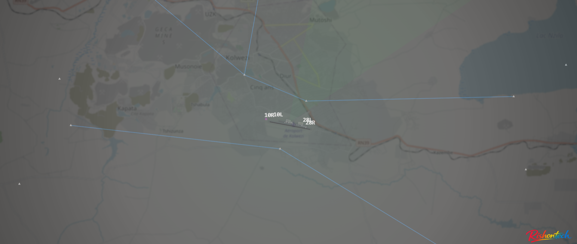 Carte de suivi du trafic aérien Rishontech