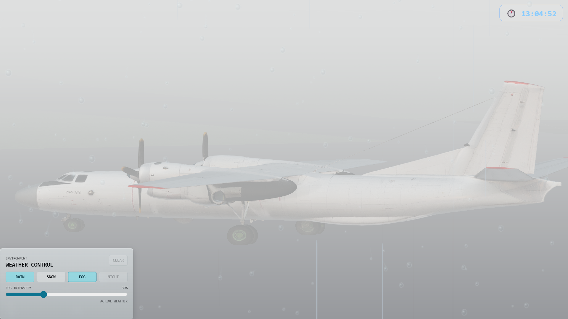 Avion simulé dans des conditions de faible visibilité